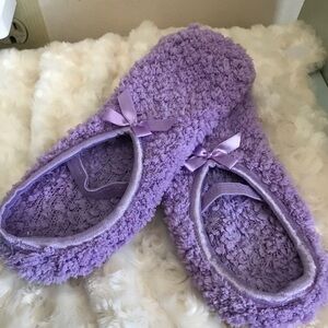 Vintage Lilac Spa Slippers with bows